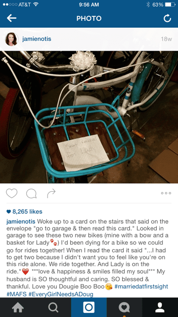 Screen shot from my instagram - my birthday bike!