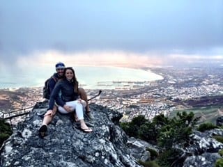 Doug and I sitting on top of the world. (Table Mountain, South Africa)